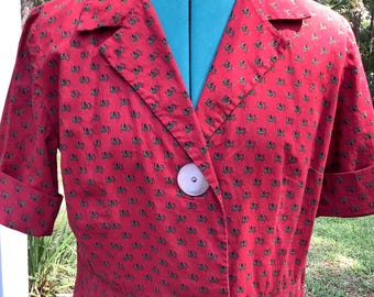 50’s Cotton Dress,Sz L,Shirt Waist Dresses