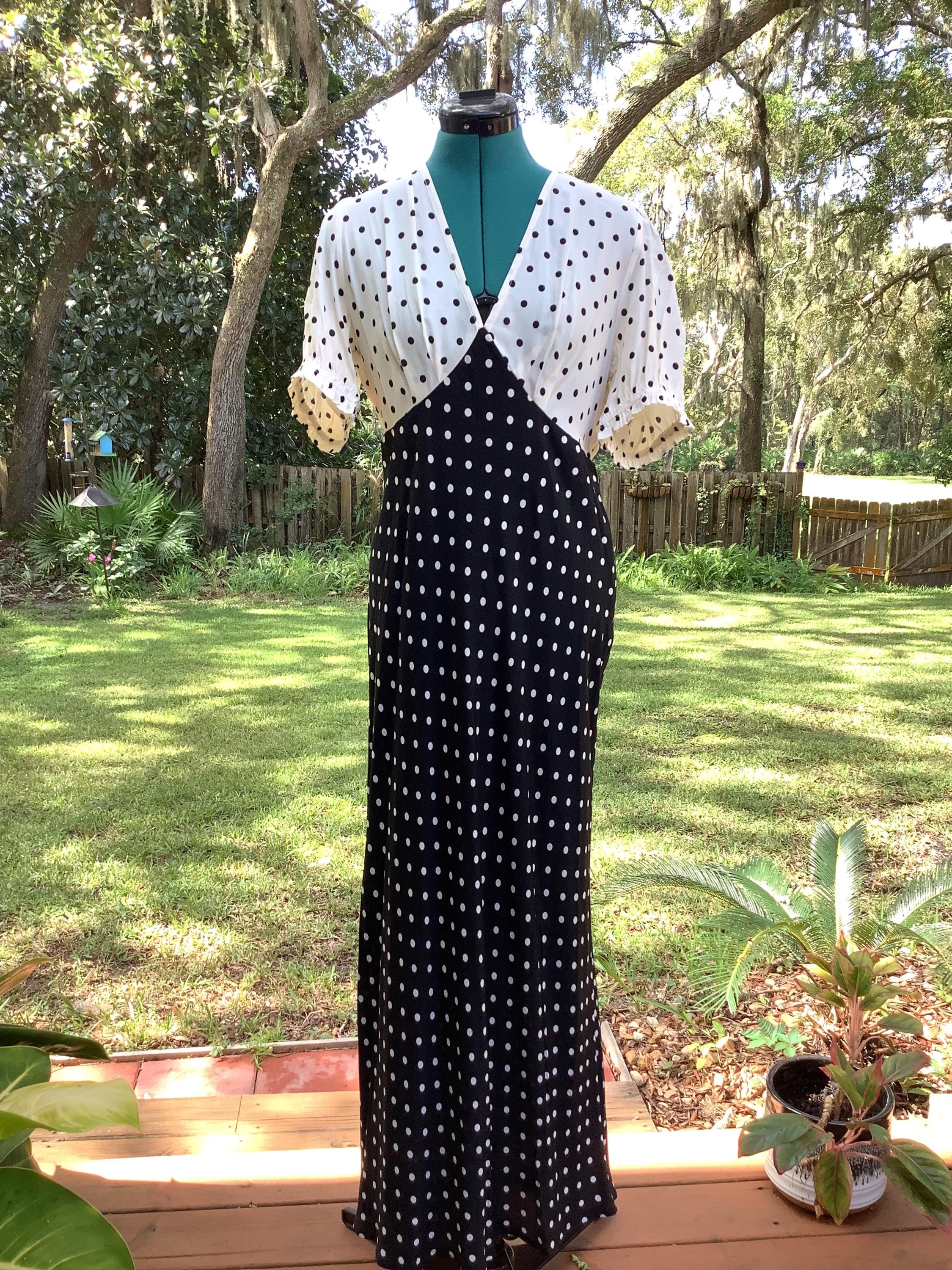 Polka Dot Rayon Dress - Etsy