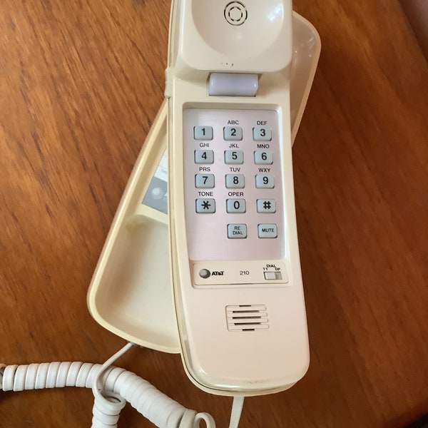 70’s Vintage Trim Line Princess Retro Telephone,AT&T 210, Cream Beige Princess Phone, Landline  Phone