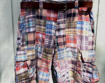 GAP Madras Cotton Cargo Shorts, Sz 31