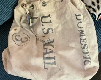 USPS Mail Carrier Canvas Letter Tote, Draw String Tote, Mail Bags