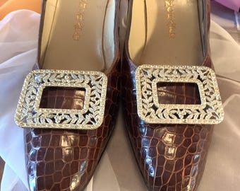 Vintage 60’s -70’s Pave Rhinestone Shoe Clips