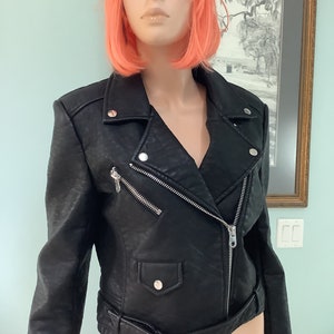 FREE SHIPPING ~ 90’s Motorcycle Jacket,SzM-L,Leather Biker Jacket