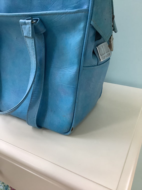 Samsonite Luggage,Blue Vinyl Carry On Bag,Travel Bag,… Gem