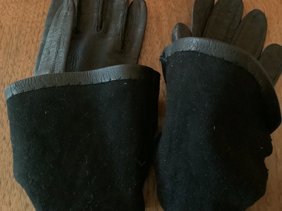 Vintage Leather Kidd Leather Gloves,Black Kidd Gl… - image 5
