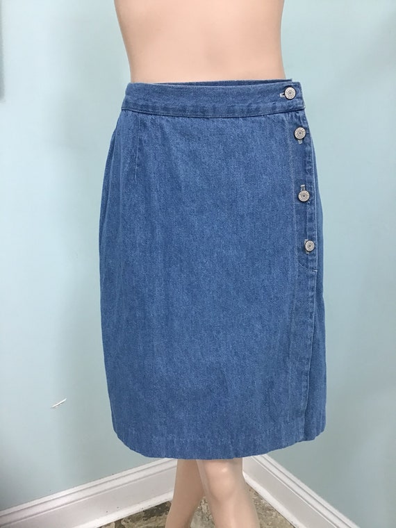 Denim Skirt,Size M, Blue Jean Skirts, Denim Wrap S