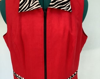 Linen Vest,DEBORAH LAWS,Sz 14, 90’s Glam Clothing
