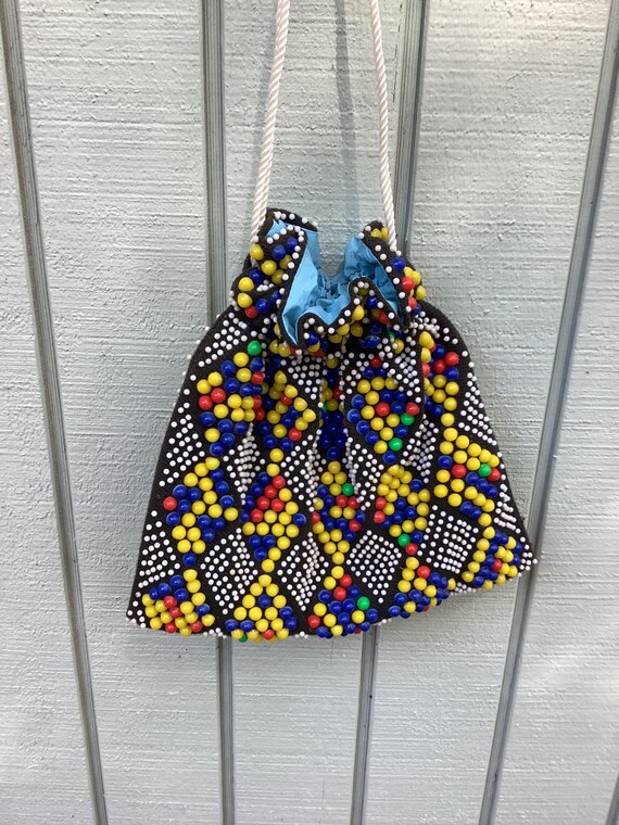 50’s Rock Candy Handbag, Dot Candy Pull Cord Purse - image 2
