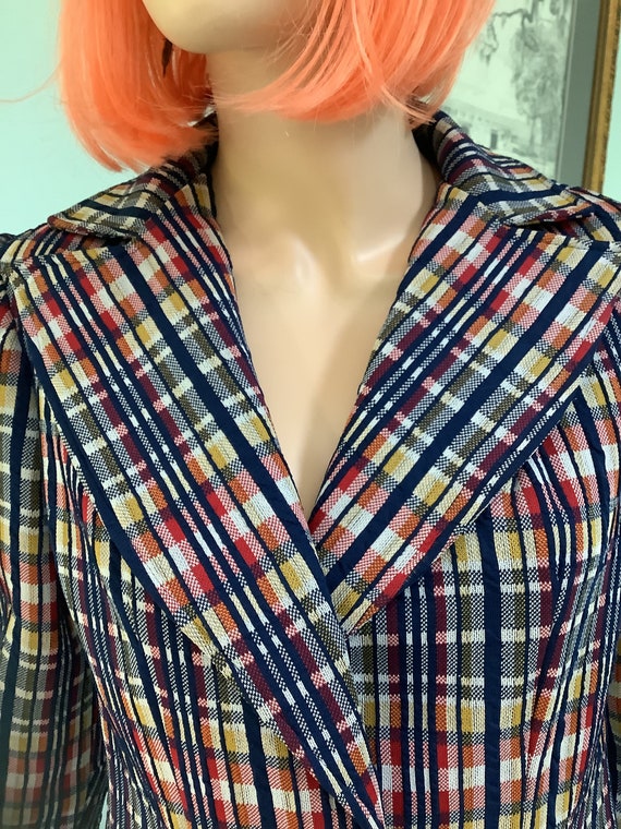 Vintage Plaid Blazer,Sz M-LSport Jacket,Double Kn… - image 1