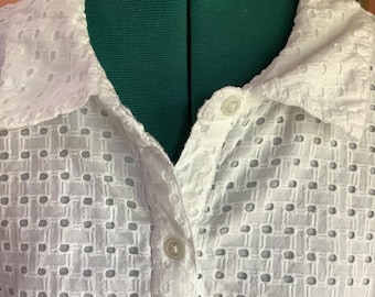 Shirtwaist Dress,Sz28W,White Cotton Eyelet Dress