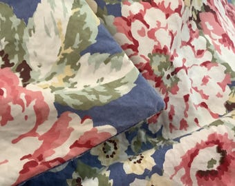 Eddie Bauer Queen Rose Bouquet Floral Cotton Duvet Cottage Print Bedding