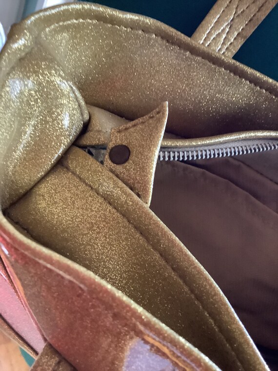 Vintage Vinyl Handbags, Sparking Gold and Silver … - image 7