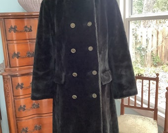 80’s Coat,Sz L, “ Filmore Faux Fur Coats, Double Breast Full Length Coat60’s Coats,70’s Winter Fur Coat
