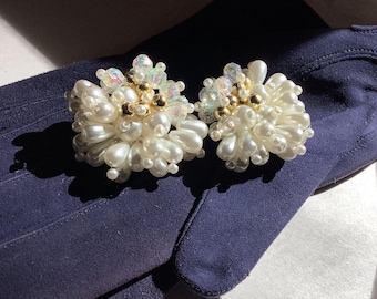 Vintage 80’s Faux Pearl Clip~On Earrings