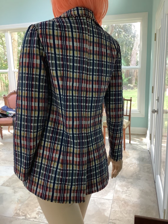 Vintage Plaid Blazer,Sz M-LSport Jacket,Double Kn… - image 3