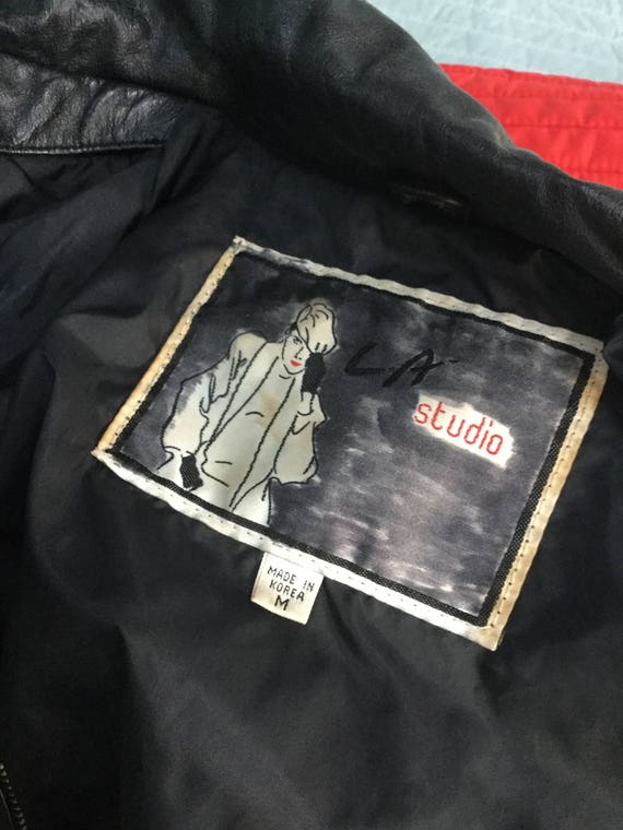 Vintage Biker Jacket,SzM,Leather 80’s Stud Leathe… - image 5