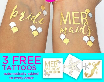 Mermaid bachelorette party tattoos for favor bags and a fun activity for your bach, Under the sea theme bachelorette