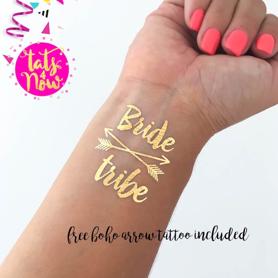 Bachelorette Party tattoos Bachelorette tattoos gold Etsy