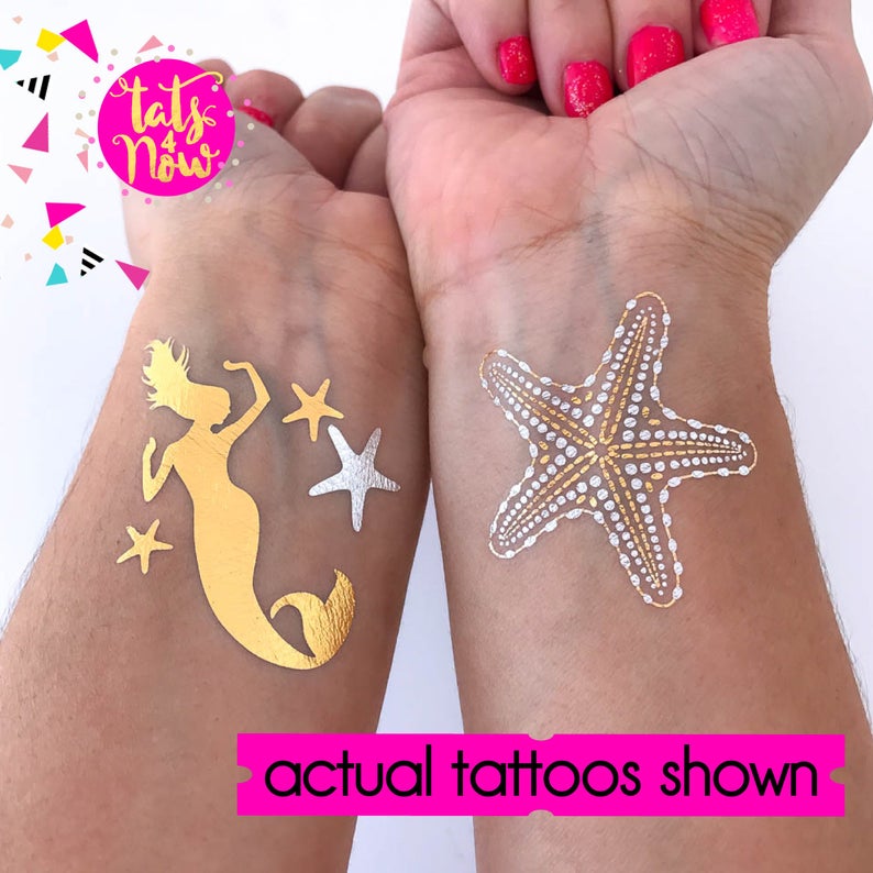 Mermaid Bridesmaid Temporary Tattoo Mermaid Squad Will You Etsy