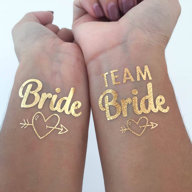 Bachelorette Party tattoos Bachelorette tattoos gold Etsy