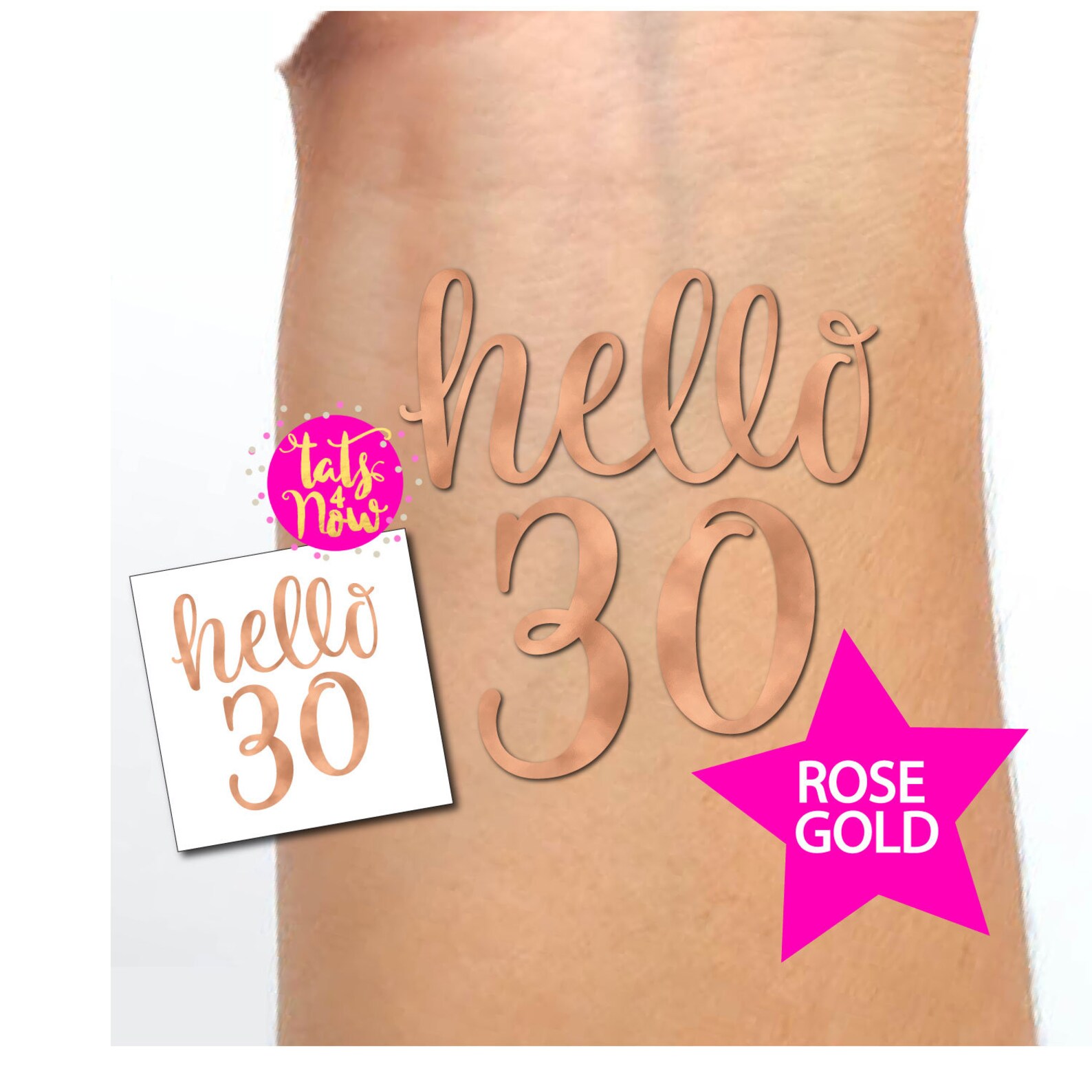 Hello 30 Birthday Party Theme Tattoos Etsy