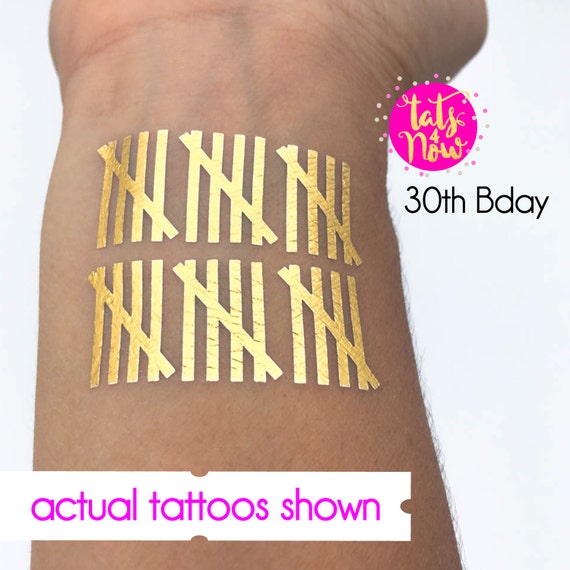 30th, thirty, 30th birthday, 30th birthday gift, dirty thirty, dirty 30, temporary tattoo, gold tattoo, birthday gift, party favor