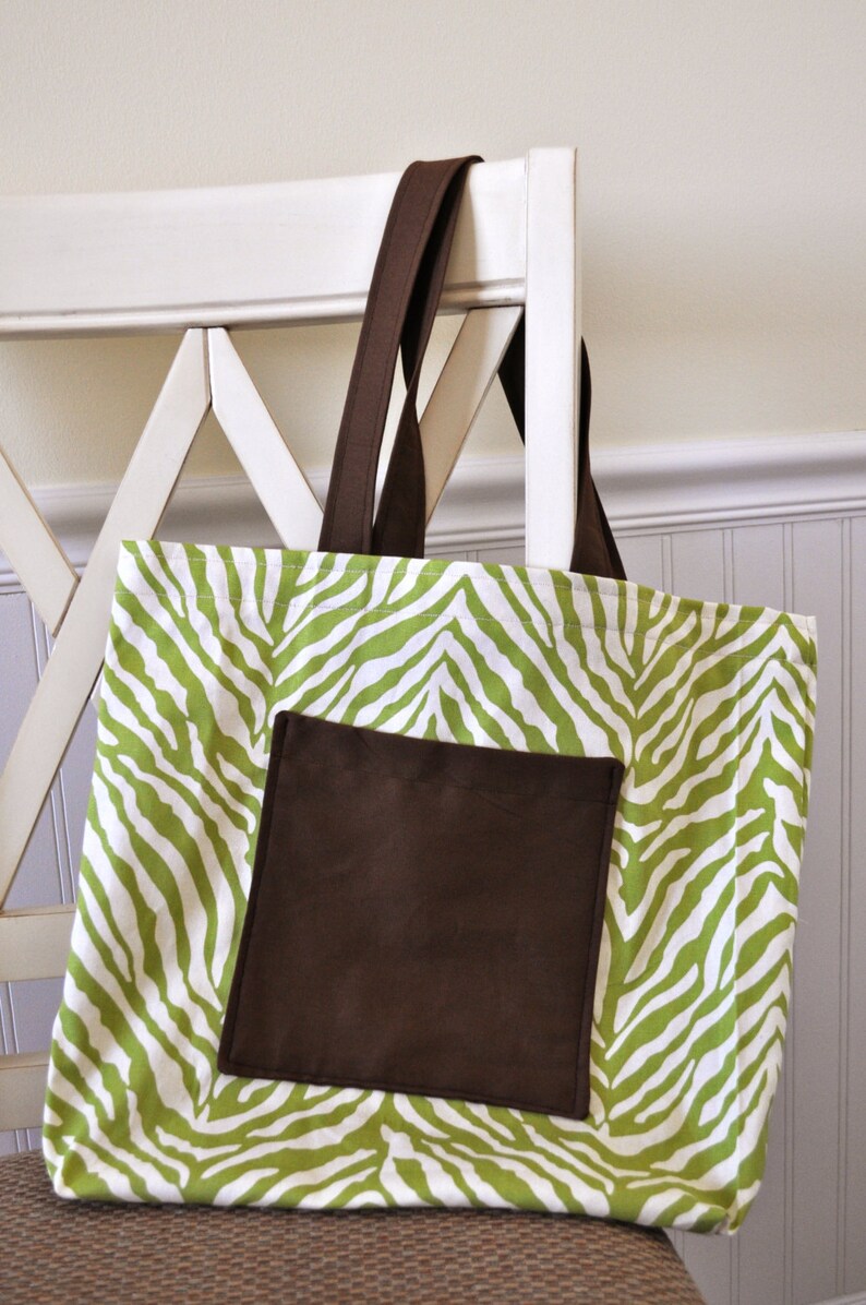 Green Zebra Tote Bag