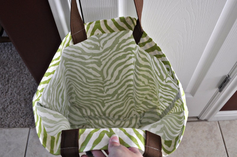 Green Zebra Tote Bag