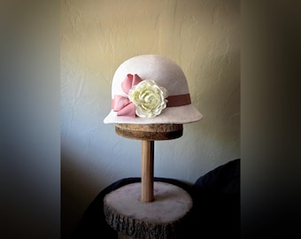 White Straw Cloche Hat