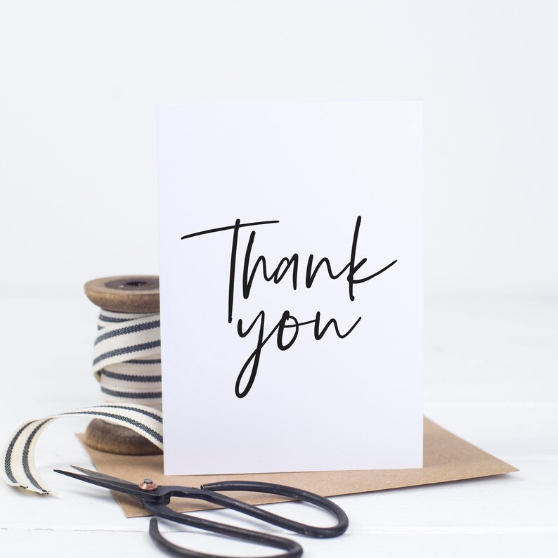 Simple Handwritten Thank You Card Pack Etsy UK