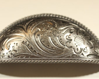 Fancy Western Style Bin Pull - Old Silver