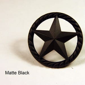 Western Style Raised Star Knob - Matte Black