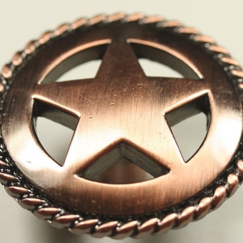Western Style Rope & Star Cabinet Knobs - Drawer Pulls With Texas Star Design, Metal Hardware