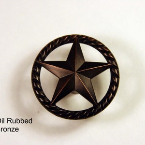 Western Style Raised Star Knob - Available in 4 Finishes
