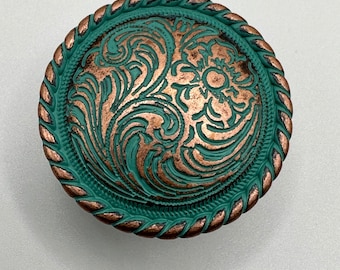 Fancy Western Style Knob Copper Patina
