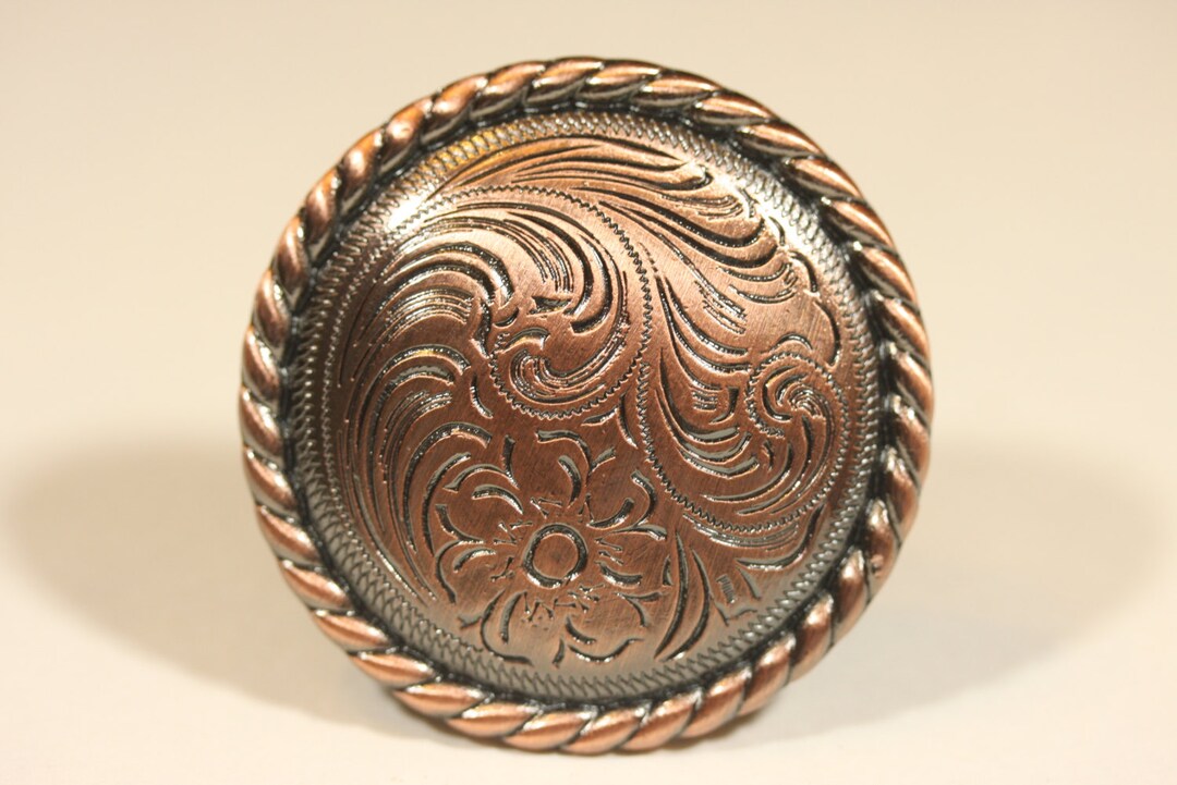 Fancy Western Style Knob Antique Copper Etsy