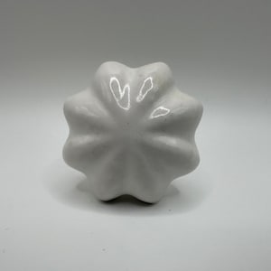 May include: White ceramic cabinet knob with a starburst design.