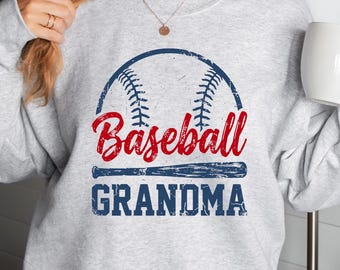 Baseball Grandma Crewneck Sweatshirt, Game Day Grandma Pullover, Baseball Grandma Gift, Grandparent Sports Sweatshirt