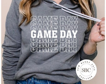 Game Day Hoodie - Football - Soccer - Baseball - Softball - Hockey - Lacrosse - Tennis