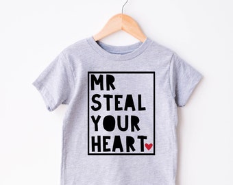 Mr Steal Your Heart, Valentine's Day Shirt, Boys Shirt