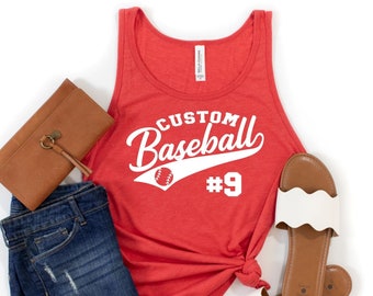 Baseball Shirt - Custom Baseball Tank Top - Baseball Mom Tank Top -  Baseball Mama - Personalized Baseball Shirt