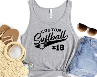 Softball Shirt - Custom Softball Tank Top - Softball Mama Tank Top -  Softball Mom Shirt - Personalized Softball Shirt
