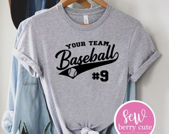 Custom Baseball Shirt - Baseball Shirts - Baseball Tees - Baseball Mom Shirt - Mom Tees - Personalized - Team Shirts