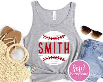 Baseball Shirt - Custom Baseball Tank Top - Baseball Mom Tank Top -  Baseball Mama - Personalized Baseball Shirt