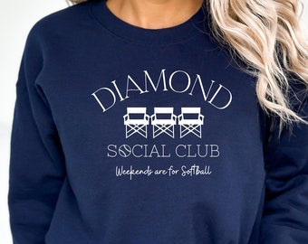 Custom Softball Sweatshirt, Baseball Crewneck, Diamond Social Club, Weekends are for Softball, Softball Mom, Baseball Mama, Mothers Day Gift