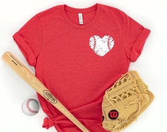 Baseball Shirt - Baseball Heart T-Shirt - Baseball Mom - Baseball Tee - Baseball Player - Baseball Grandma - Baseball Fan