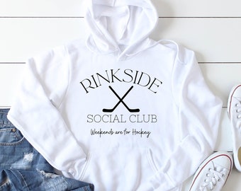 Hockey Hoodie - Rink Side Social Club - Hockey Mom - Hockey Mama - Puck Mom - Hockey Fan - Rinkside