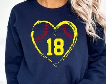 Custom Softball Sweatshirt - Softball Mom Crewneck - Softball Sweatshirt - Softball Grandma - Softball Gift - Personalized