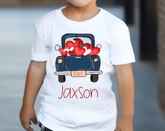 Personalized Valentine Shirt - Boys Valentine's Day Shirt - Valentine Truck Shirt - Baby Boys Valentine Shirt - Custom Shirt - Kids Tshirt