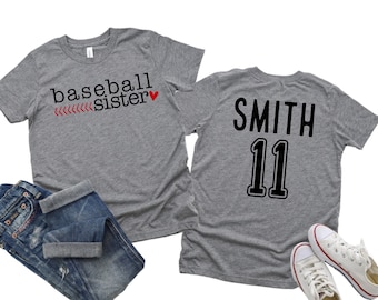 Personalized Baseball Sister Shirt | Baseball Sister Tshirt | Custom Shirt | Baseball Shirt